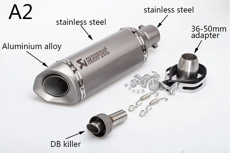 51 мм мотоцикл Akrapovic Модифицированная выхлопная труба косой маленький шестиугольный алюминиевый сплав нержавеющая сталь имитация углеродного волокна