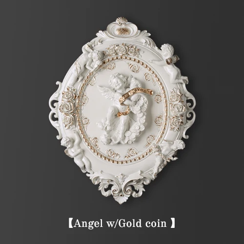 Angel with Gold Coin Полимерное украшение для дома аксессуары Статуя Ангела домашний Декор стены скандинавский орнамент украшения ремесла Настенный декор - Цвет: Angel with Gold Coin