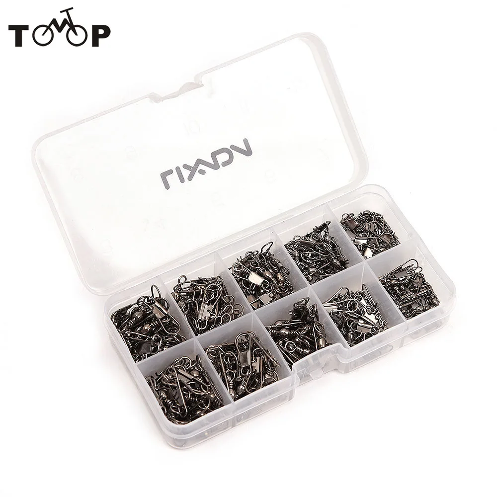 Lixada 200 шт Вращающиеся твердые кольца Разъемный соединитель для рыбалки вертлюги