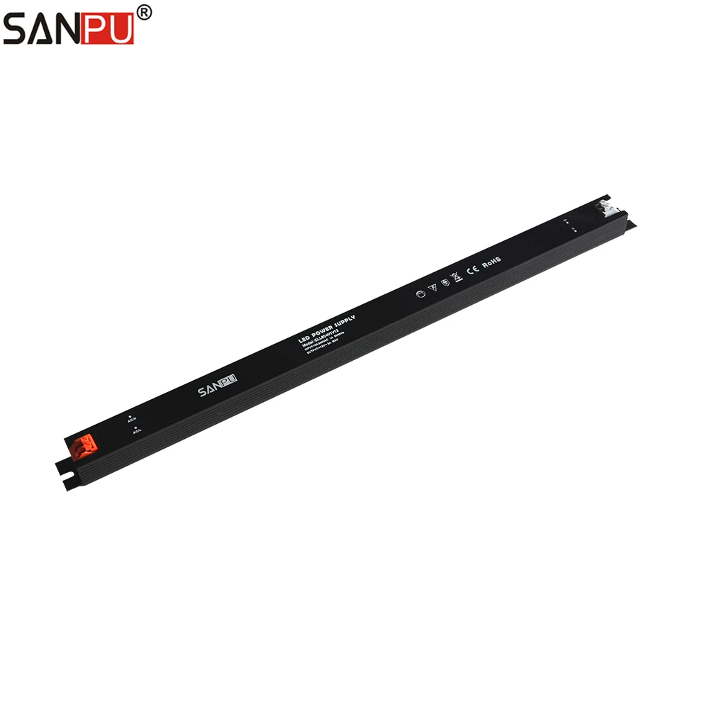 with SANPU logo SANPU 12 в тонкий блок питания 60 Вт 5А длинный плоский светодиодный драйвер постоянного напряжения 12В постоянного тока для Светодиодный светильник рекламный CLL60-W1V12 - Цвет: with SANPU logo