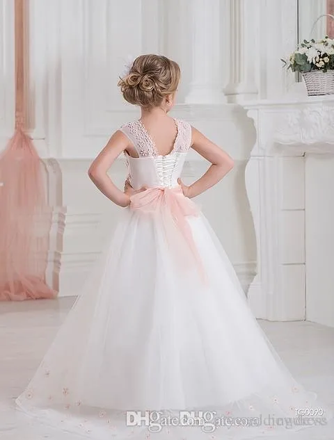 2017 Новый Свадьба Формальное Цветы Девушки Одеваются Детские Pageant Платья День