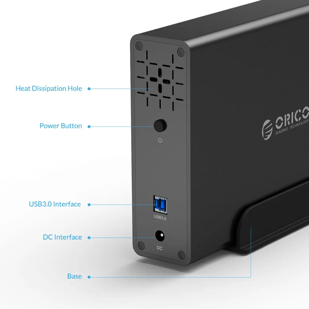 ORICO NS100U3 алюминиевый корпус док-станции для жесткого диска USB3.0 к SATA3.0 жесткий диск поддержка UASP 12 В мощность макс 10 ТБ Емкость