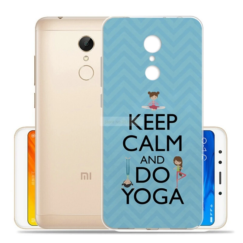 Тонкий мягкий принт ТПУ силиконовый чехол для Xiaomi Redmi 5 7 &quotKeep Calm Cover Чехлы |