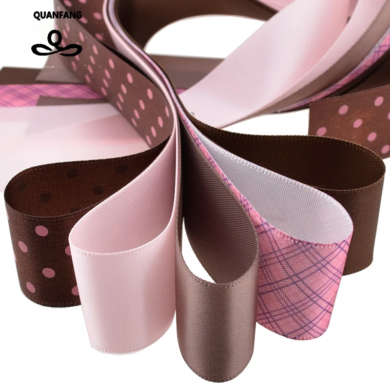 Высококачественная коричневая и розовая лента 34 Ярда набор для рукоделия