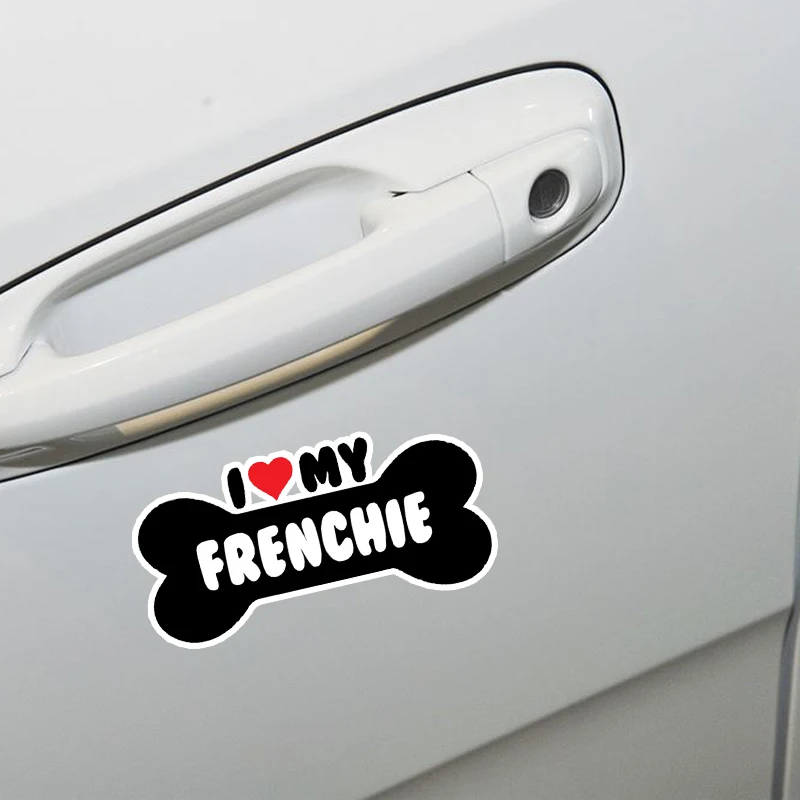 YJZT 15*7 1 см I Heart My Frenchie бульдог Bone ПВХ автомобильный бампер наклейки для автомобиля