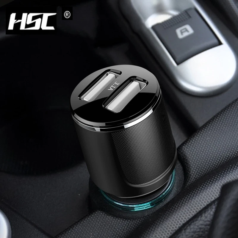 Автомобильное зарядное устройство HSC 3 1 а с двумя usb портами умный адаптер быстрой