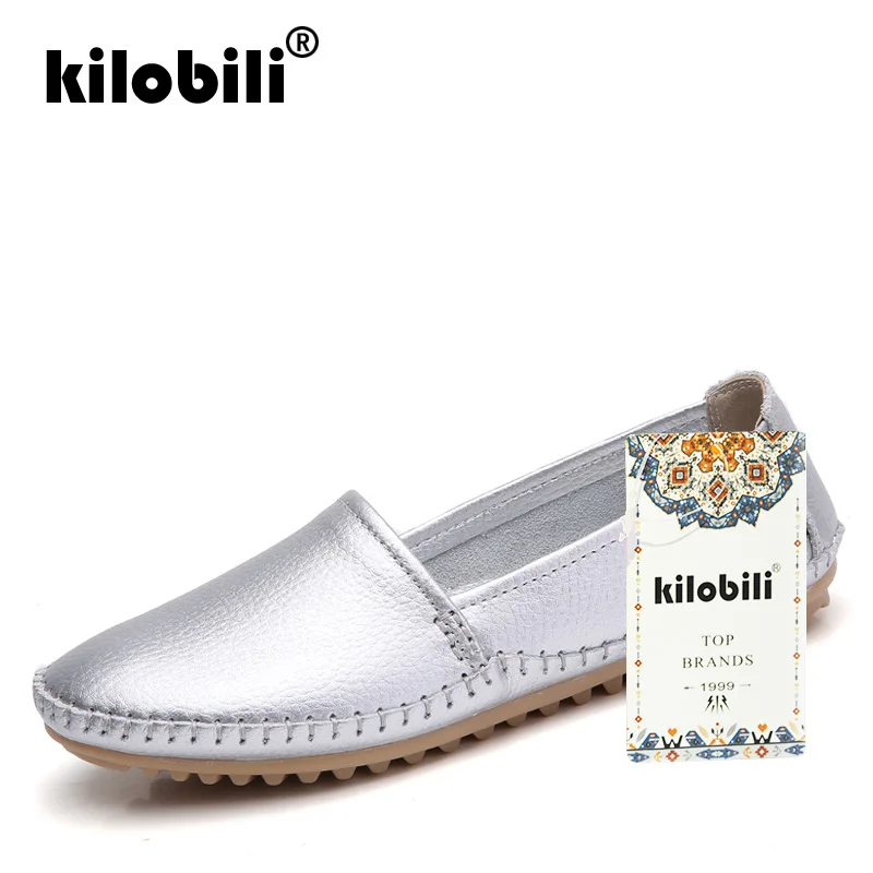Kilobili/2018 г. осенние женские туфли на плоской подошве женская обувь из натуральной