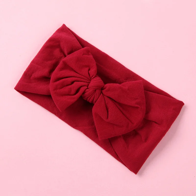 Style C-Cherry Нейлон обруч с бантом, универсальный размер, Узел Лук нейлоновые оголовья, широкие нейлоновые головные уборы вы выбираете цвет - Цвет: Style C-Cherry