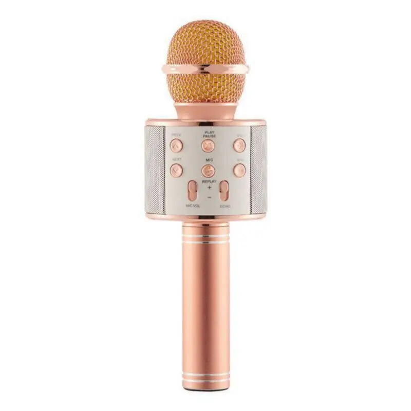 WS858 беспроводной караоке микрофон Портативный Bluetooth мини домашний KTV для воспроизведения музыки и пения динамик плеер селфи телефон ПК