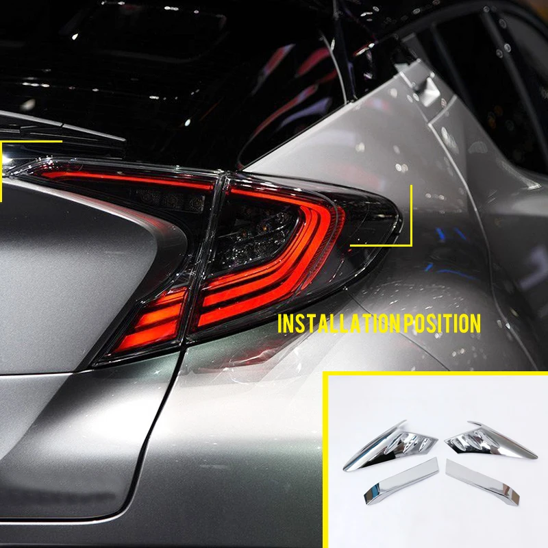 Для Toyota C-HR снаружи сзади хвост свет лампы Крышка декор отделка ABS Chrome