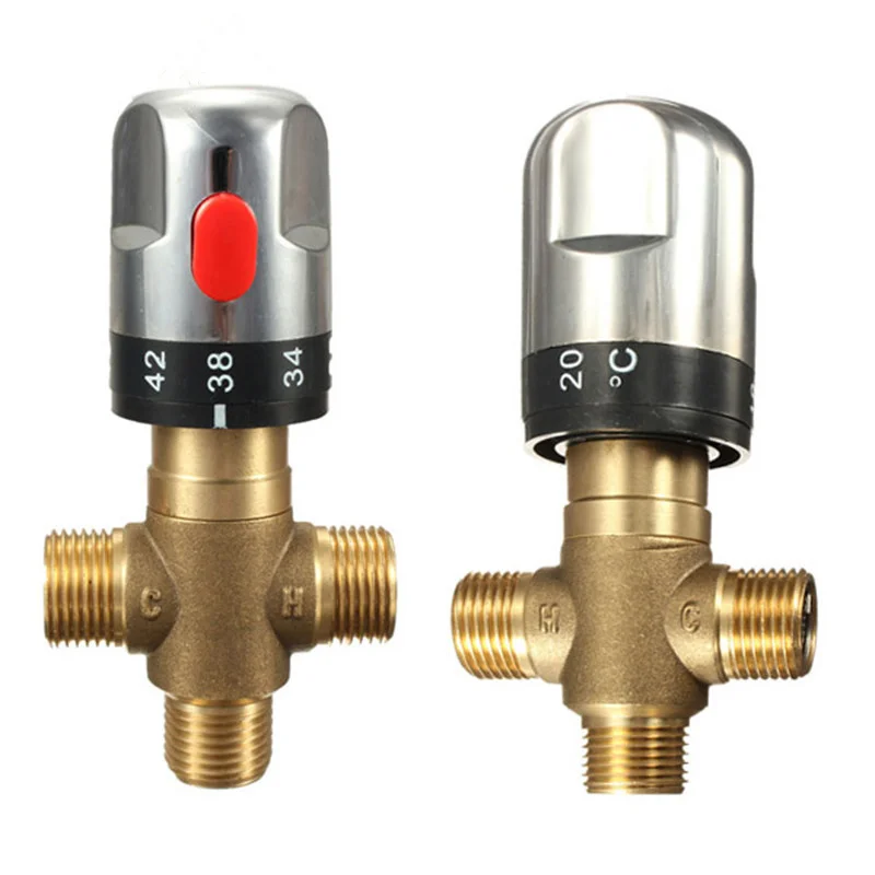 

Brass Pipe Thermostat Faucet Thermostatic Mixing Valve Bathroom Water Temperature Control Faucet Cartridges 1PCS