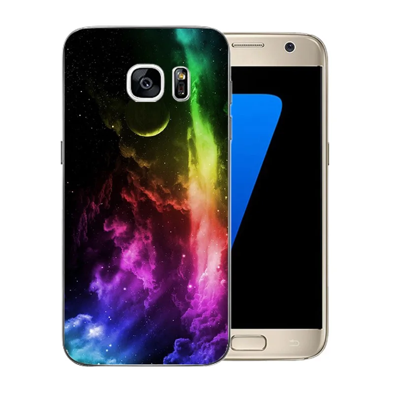 For Samsung Galaxy S7 G9300 G930 Silicon Grimace Pattern Clear Soft Case for Black Matte Coque Funda |