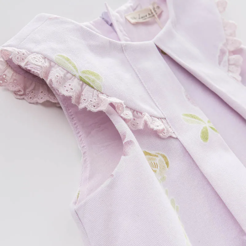 Dave bella/весеннее модное платье с принтом розы для маленьких девочек детское