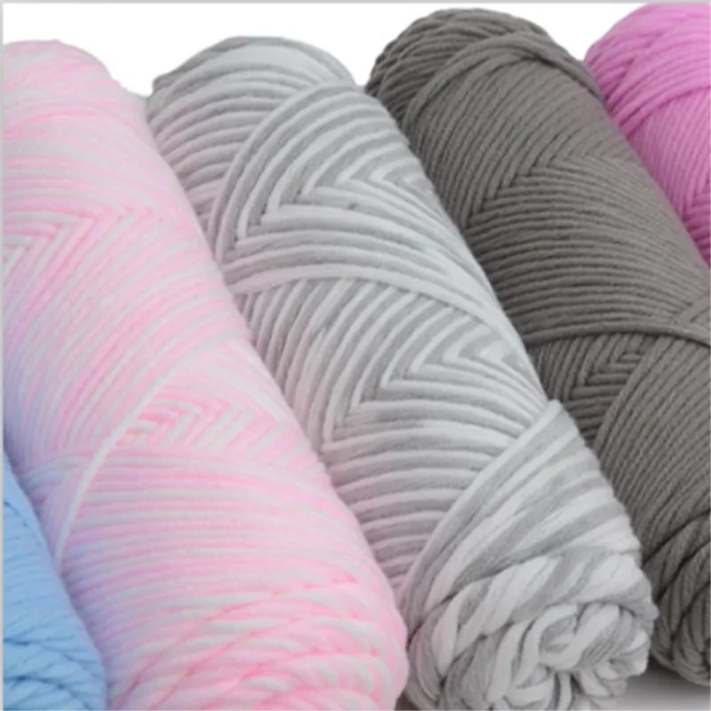 Разноцветная Детская хлопчатобумажная пряжа натуральная мягкая молочная