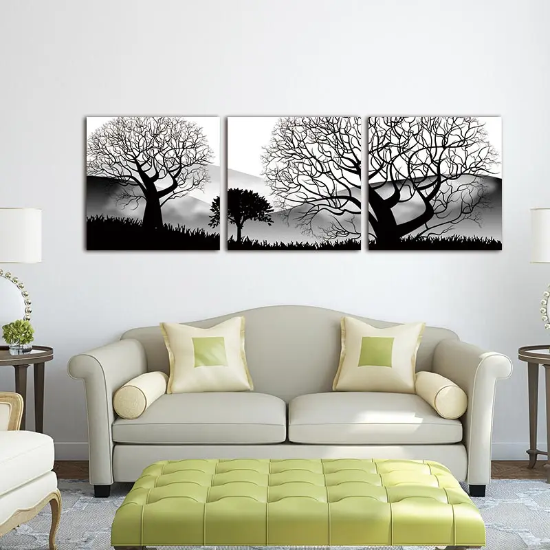 Современная Картина на холсте с принтами художественные пейзажи 3 панели Декор