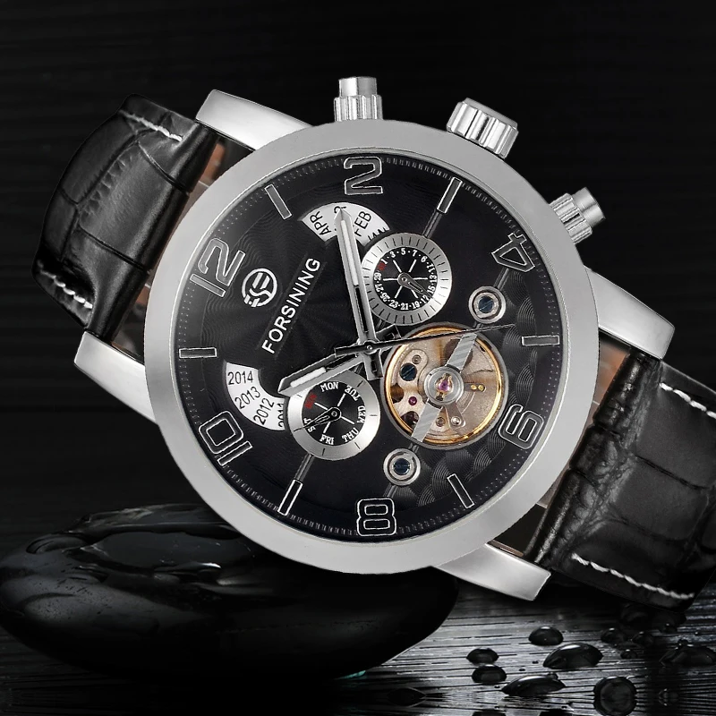 Forsining Брендовые мужские часы модные автоматические механические с скелетом