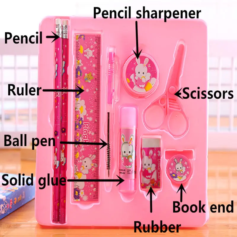 Подарок Набор детских канцелярских принадлежностей 9 штук для учащихся