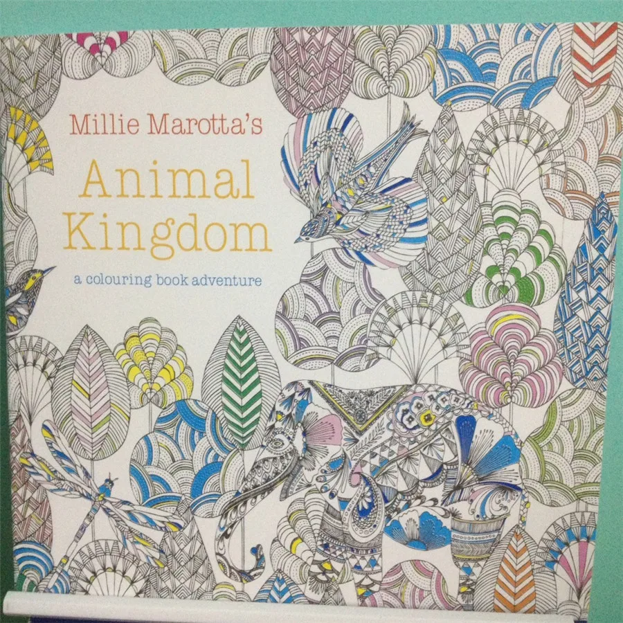 24 страниц животного Королевство английское издание антистресс раскраска для