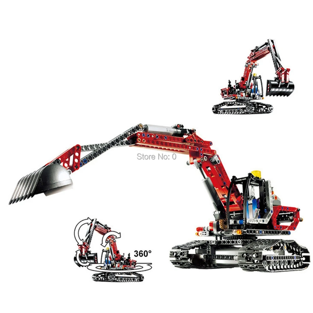 760pcs technic city Красный экскаватор строительные блоки 8294 Кирпичи Игрушки