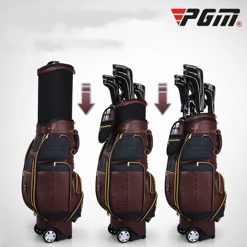 comprar PGM Full-Sacos Sacos Dos Homens De Couro Grande-capacidade De Golfe Retrátil Multi-purpose Remessa Air Bags QB043