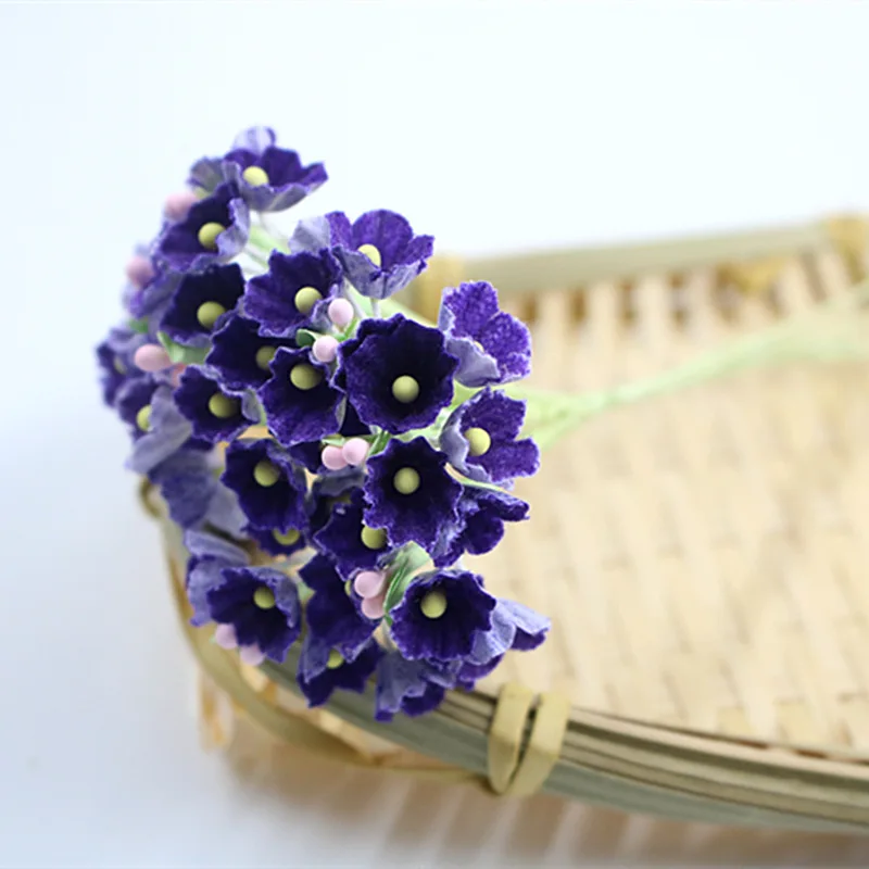 purple 8 шт. DIY Мини Искусственный цветок розы бумажный букет Свадебный венок украшения аксессуары искусственный цветок - Цвет: purple