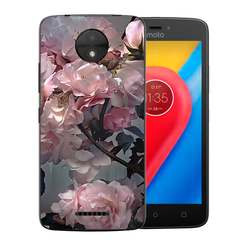 5 0 дюйма для Motorola Moto C Plus чехол телефона с цветущим узором ТПУ силиконовый XT1723 XT1724