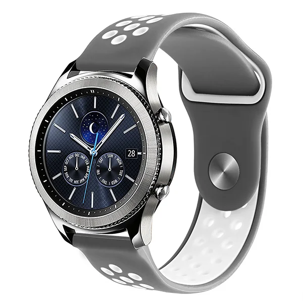 22 мм силиконовый резиновый ремешок для часов samsung gear S3 Pebble Time/сталь Ticwatch 1 Quick Release Watch Band спортивный ремешок на запястье