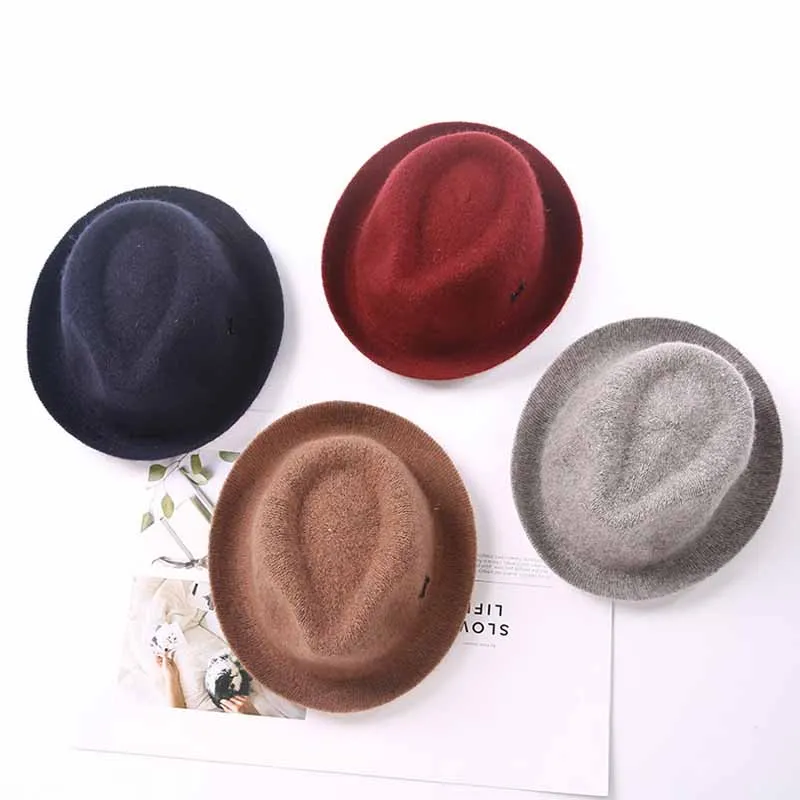 Детский шерстяной джазовый шляпа осень-зима Новинка для мальчиков и девочек в