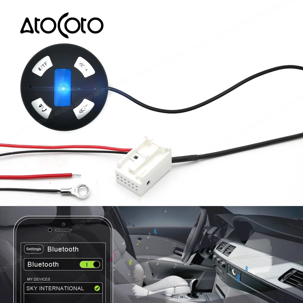 Bluetooth автомобильный набор свободные руки 12 штепселный разъем модуль AUX приемник