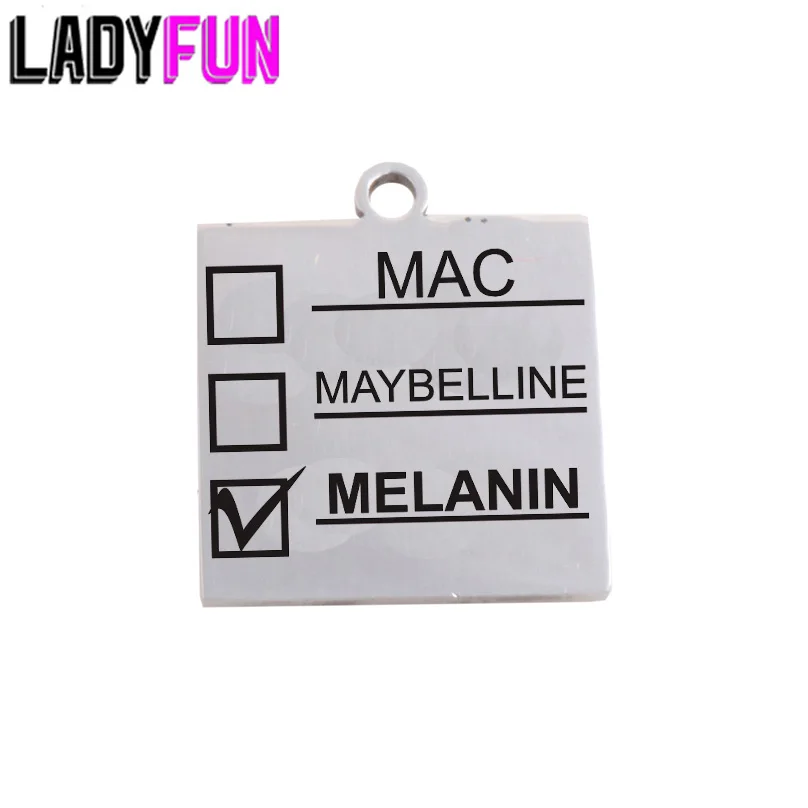 Подвеска Ladyfun из нержавеющей стали на заказ подвеска в виде макияжа меланина