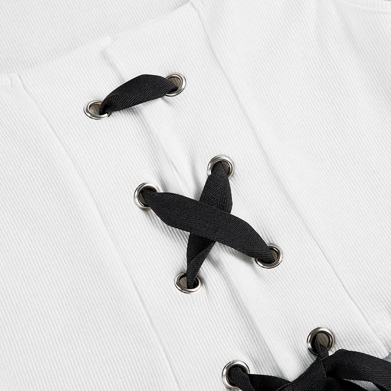 Летний стиль укороченные Безрукавки для женщин Кружево Up Пляж Boho укороченный топ