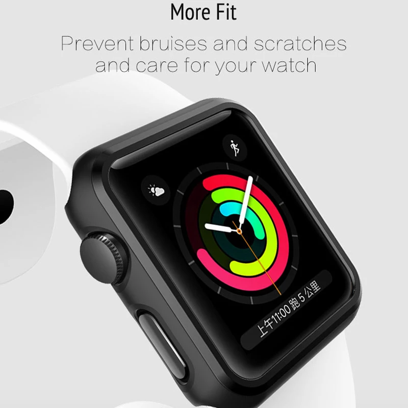 Черная рамка для Apple Watch series 4 3 2 1 пластиковый бампер жесткий защитный чехол iWatch38 40