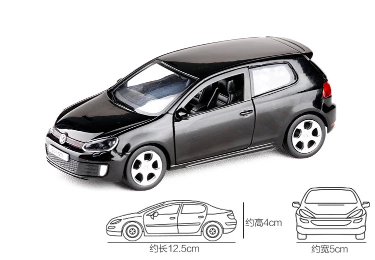 Модель автомобиля из сплава с высокой симуляцией RMZ city 1/36 VW Golf GTI MK6 литый