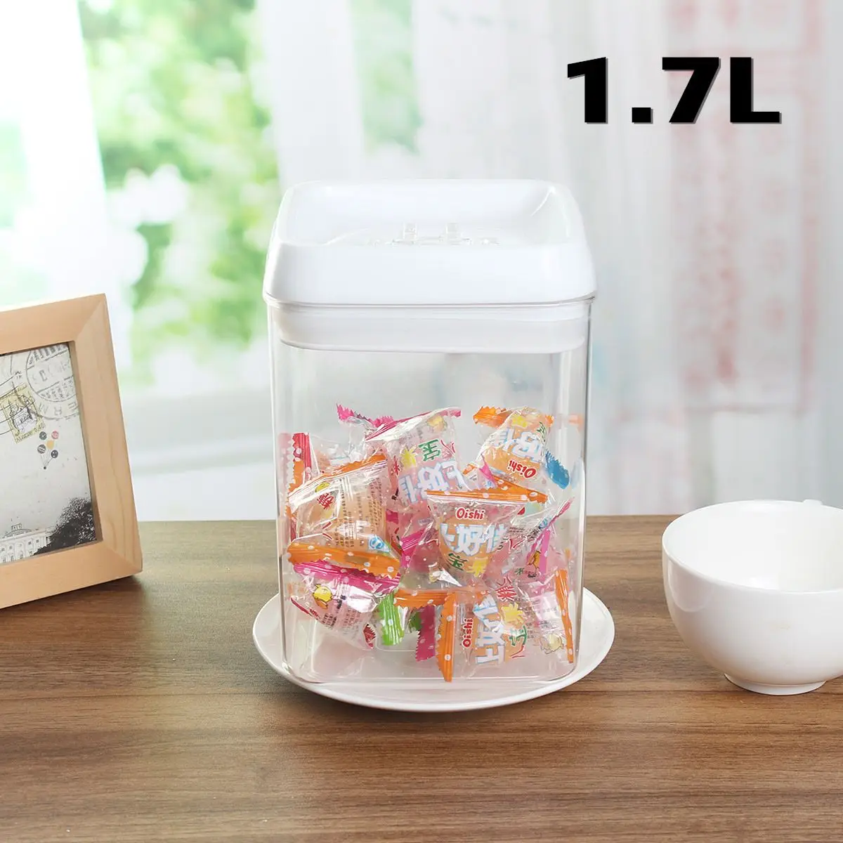 1.7L 0.5L 0.8L 1L 1.2L 1.7L 2.3L герметичный контейнер для хранения продуктов с крышкой вакуумное уплотнение зерновые макаронные изделия рисовые пищевые коробки 6 размеров - Цвет: 1.7L