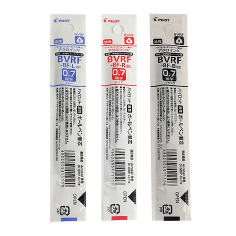 Pilot BVRF 8F 6pcs/lot Acro Ink Ballpoint Multi Pen Refill 0.7 mm Black/Blue/Red/Green For Dr. Grip|multi pen refills|multi ink penpen pilot |