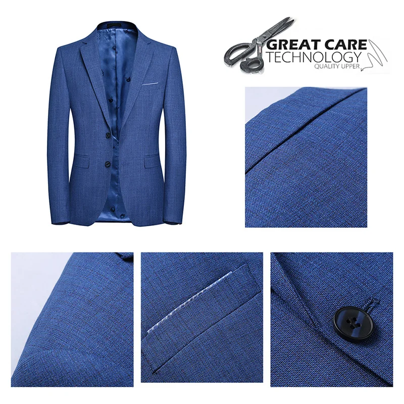 Мужской приталенный Блейзер YUNCLOS Модный деловой клетчатый Повседневный на 2