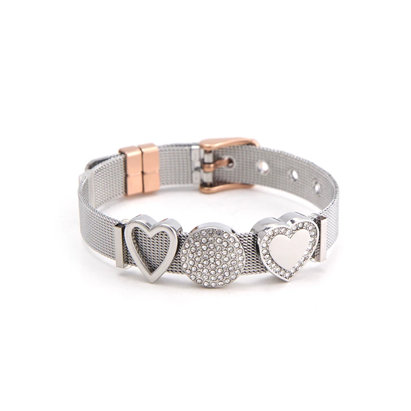 Drop shipping Somsoar Jewelry Max Mom Stainless Steel Charm Mesh Bracelet Set DIY Slide bracelet for Mother's Gift | Украшения и