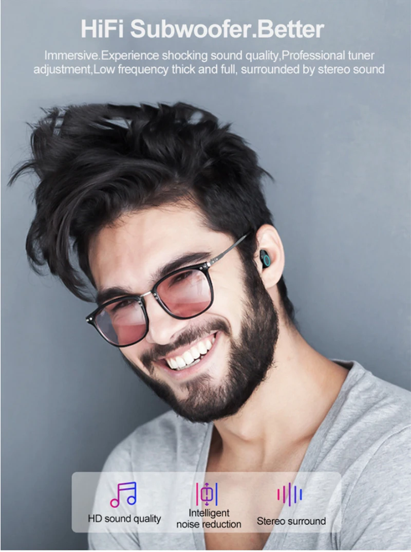 TWS Bluetooth 5,0 Наушники Беспроводные спортивные наушники с шумоподавлением HIFI бас наушники для бега с микрофоном для Iphone Xiaomi