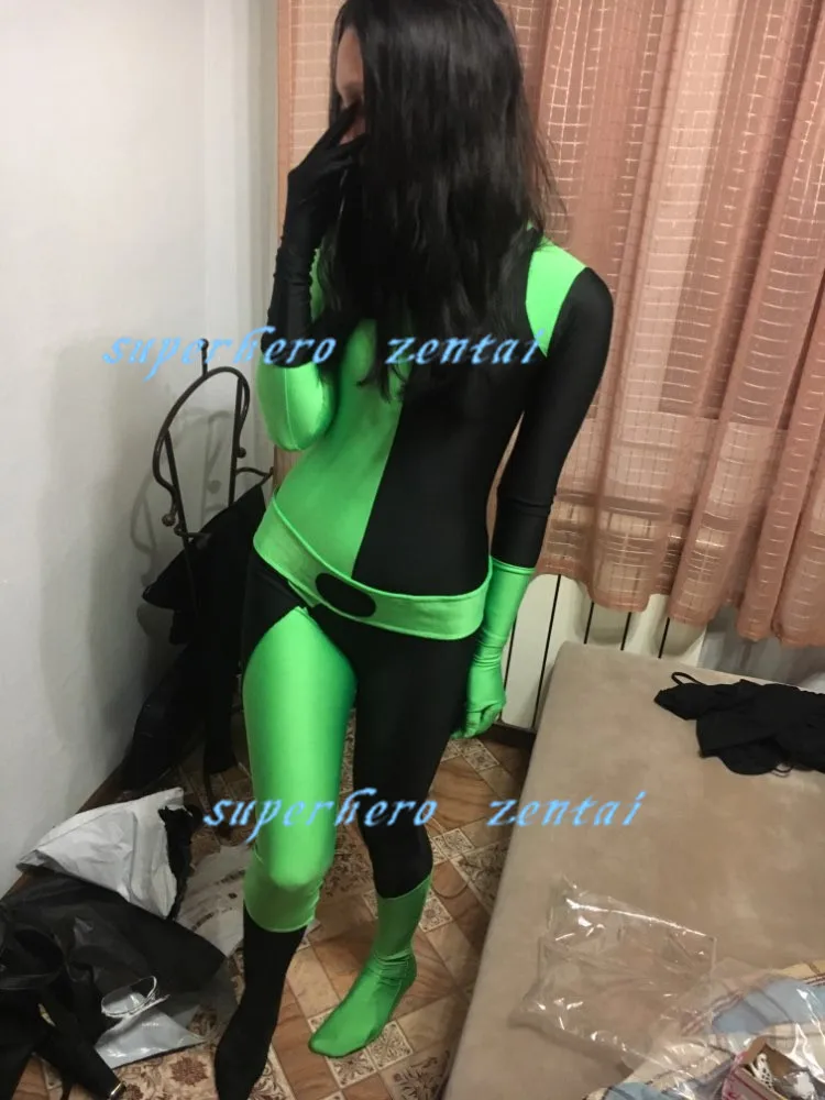 Kim Possible Shego костюм женский супергероя для костюмированной вечеринки на Хэллоуин