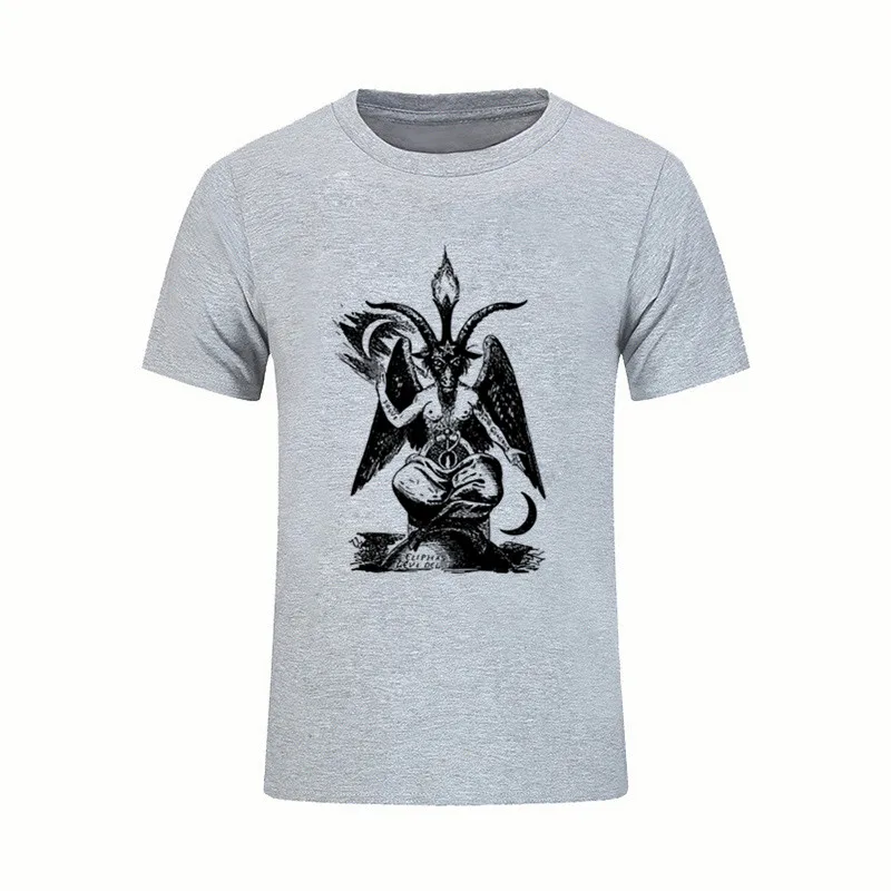 Дешевая цена Crewneck мужская одежда уникальные мужские футболки Baphomet хлопковая