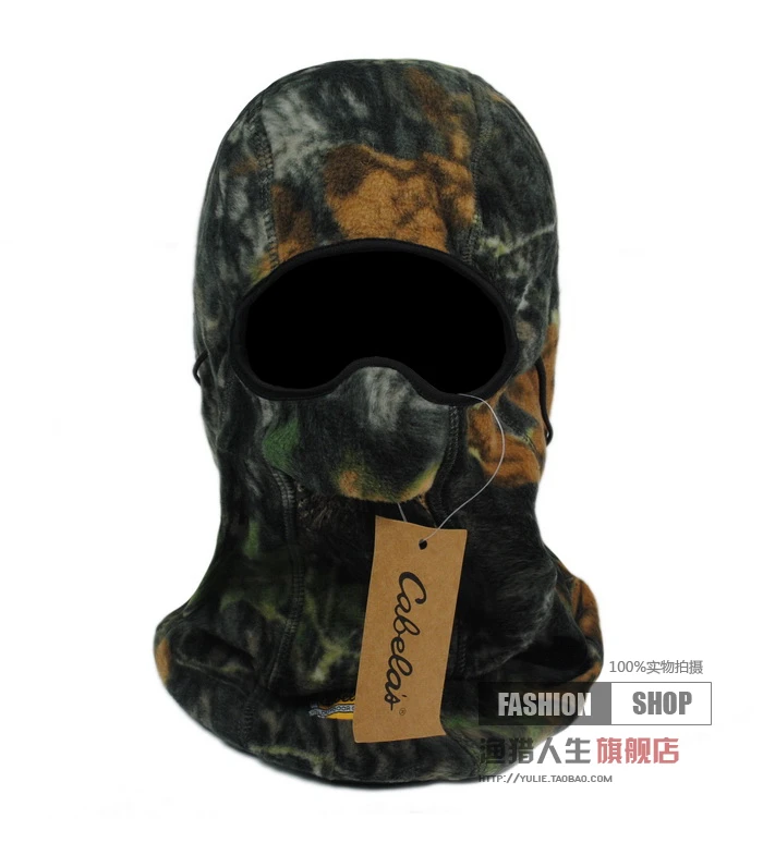 Cabelas Leaves Bionic Camouflage fleece thermal winter hat hunting fishing mask free shipping | Аксессуары для одежды