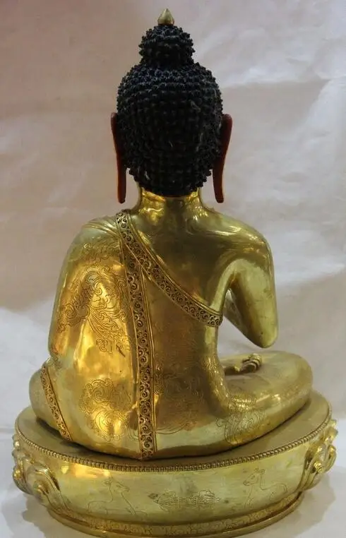 Тибет Буддизм Храм Медь Свинка Шакьямуни Rulai Татхагата Статуя Будды | Дом и сад