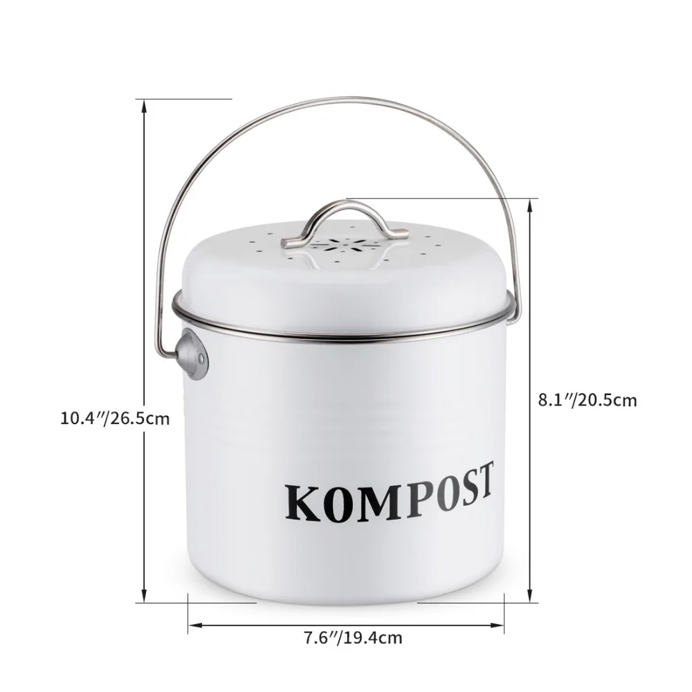 5L кухонный компостный ящик органический домашний мусорный бак дыни листья открытый столешница Железный Круглый угольный фильтр ведро