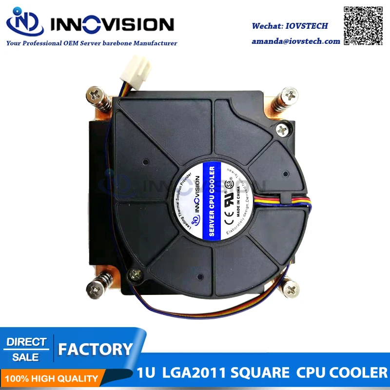 1u сервер cpu Радиатор для LGA 2011 сокет, квадратная форма, LGA 2011-R3 кулер вентилятора