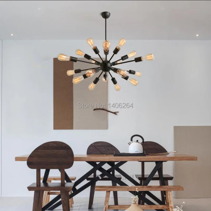 Винтажный E27 промышленный светильник Ретро подвесной потолочный люстра 18