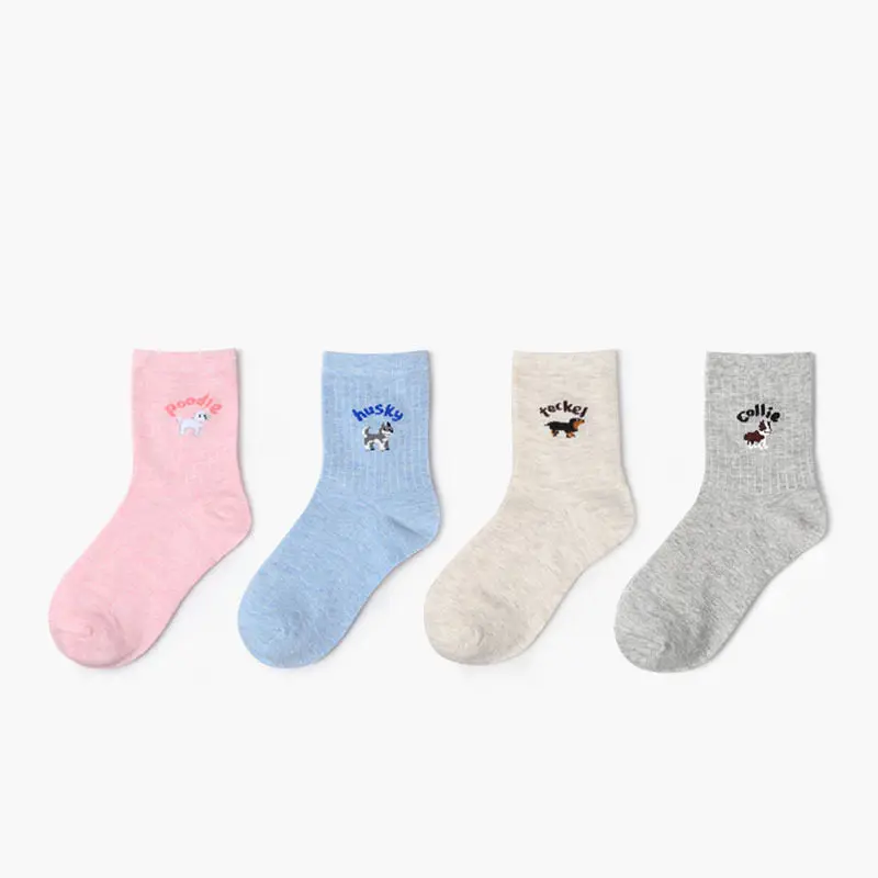 

Женские длинные осенние носки, милые носки с изображением таксы, пуделя, хаски