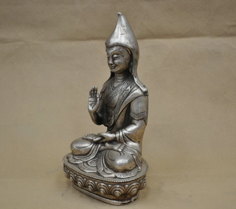8 ''китайский Тибетский буддизм цонгхапа лама монах гуру Будда Серебряная