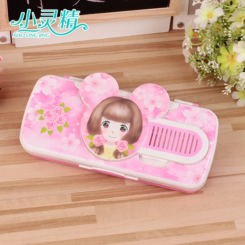 С изысканными зеркальными расческами для девочек коробка канцтоваров