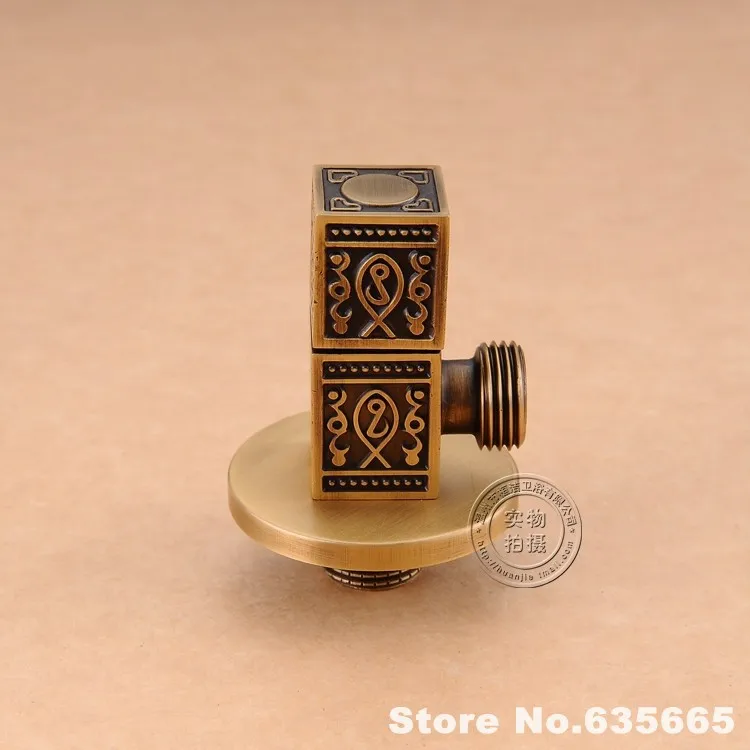 Настенный квадратный античный латунный угловой клапан для розлива ванной кухни