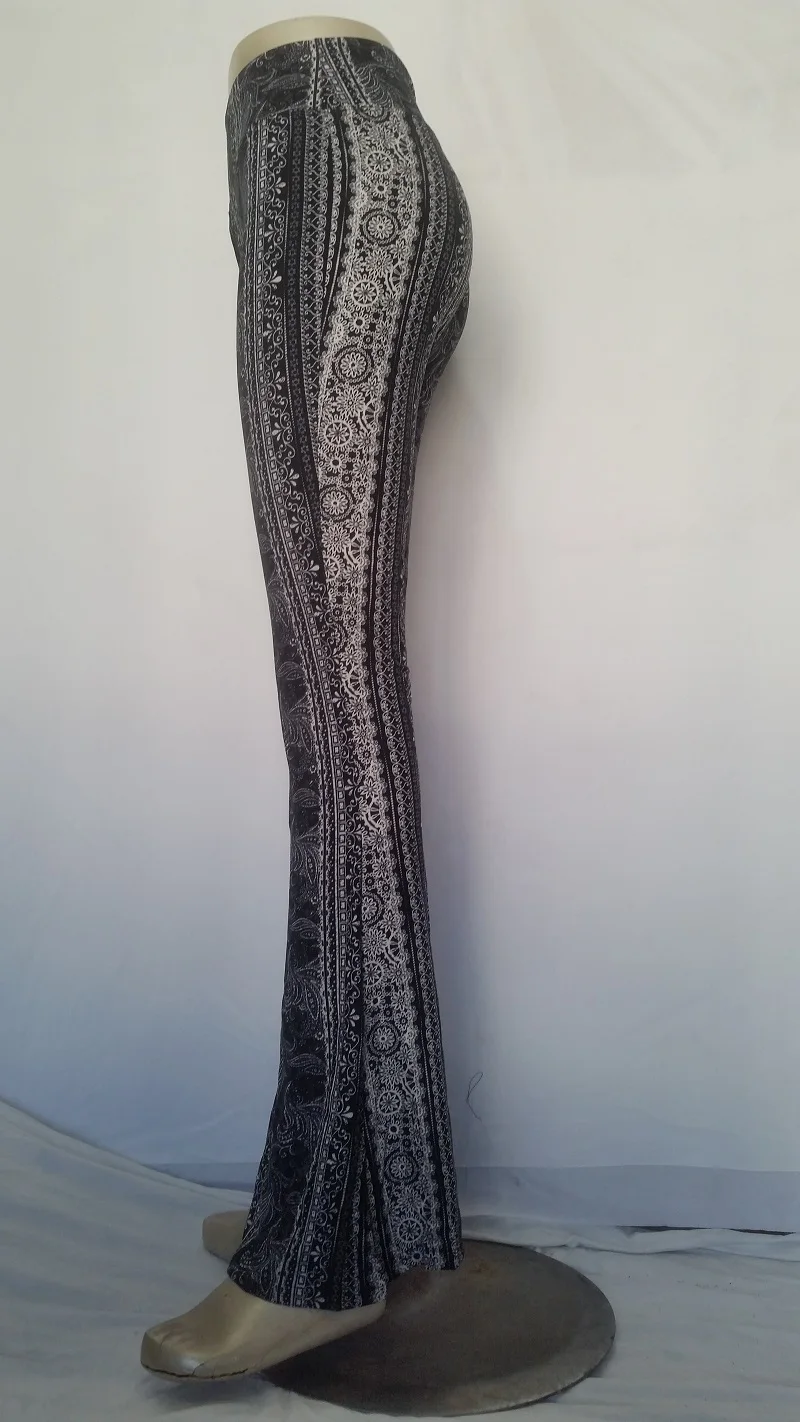 

L1 bell-bottom trousers flared pants high elastic pants leggings print women's long pants casual pattern free shipping